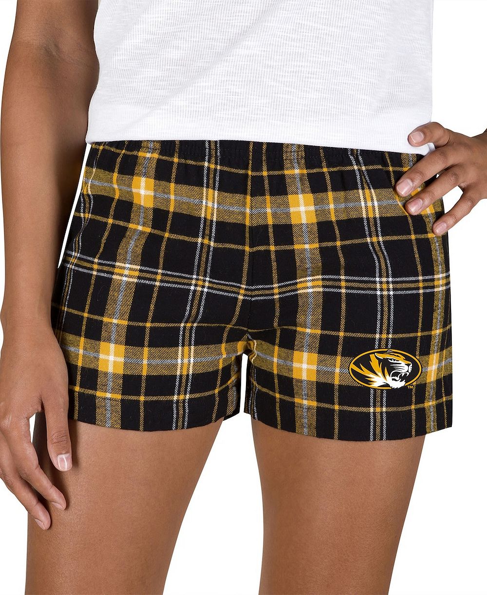 Женские фланелевые шорты Concepts Sport Black/Gold Missouri Tigers Ultimate