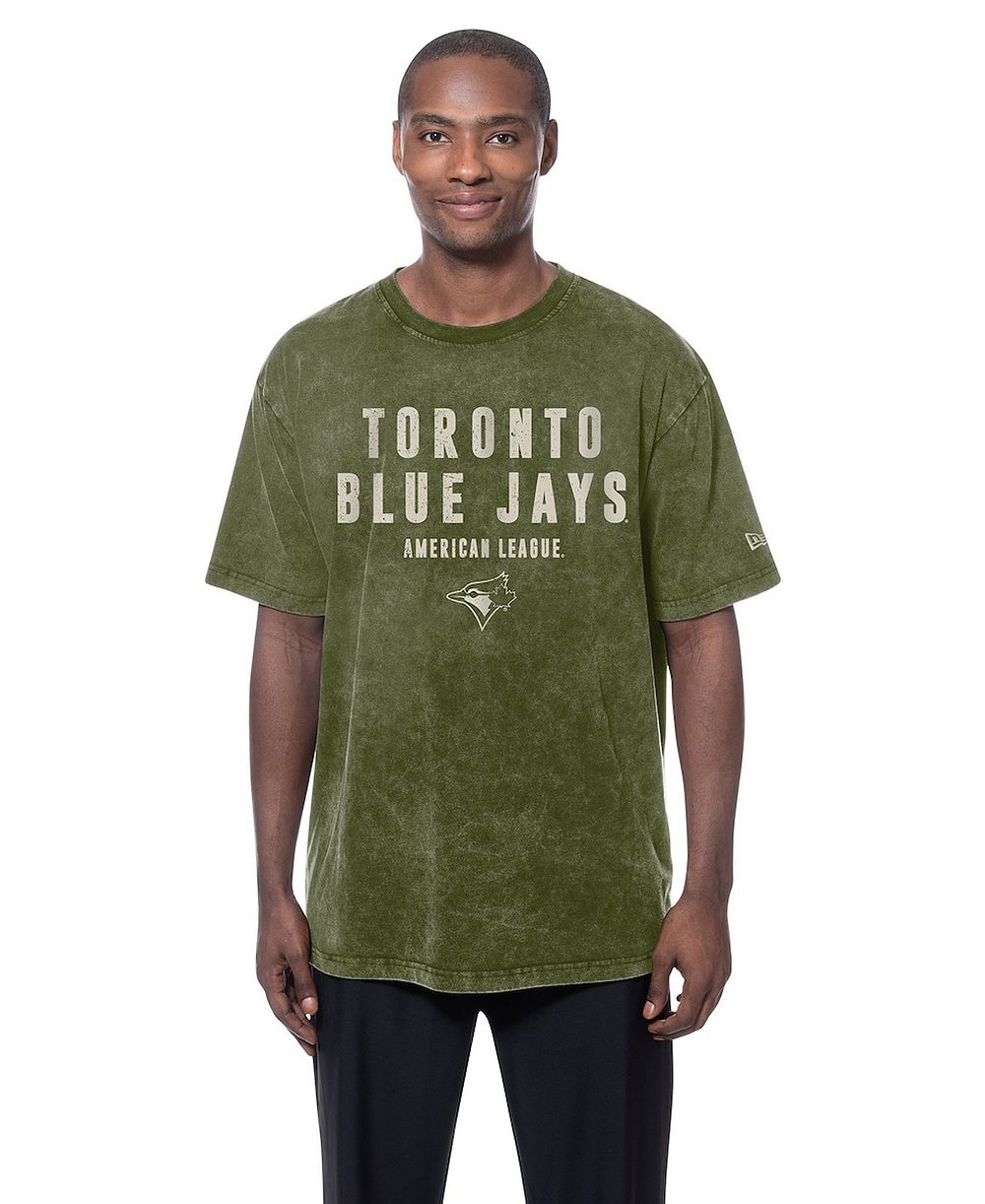 Мужская футболка New Era Olive Toronto Blue Jays 2026 Armed Forces Day