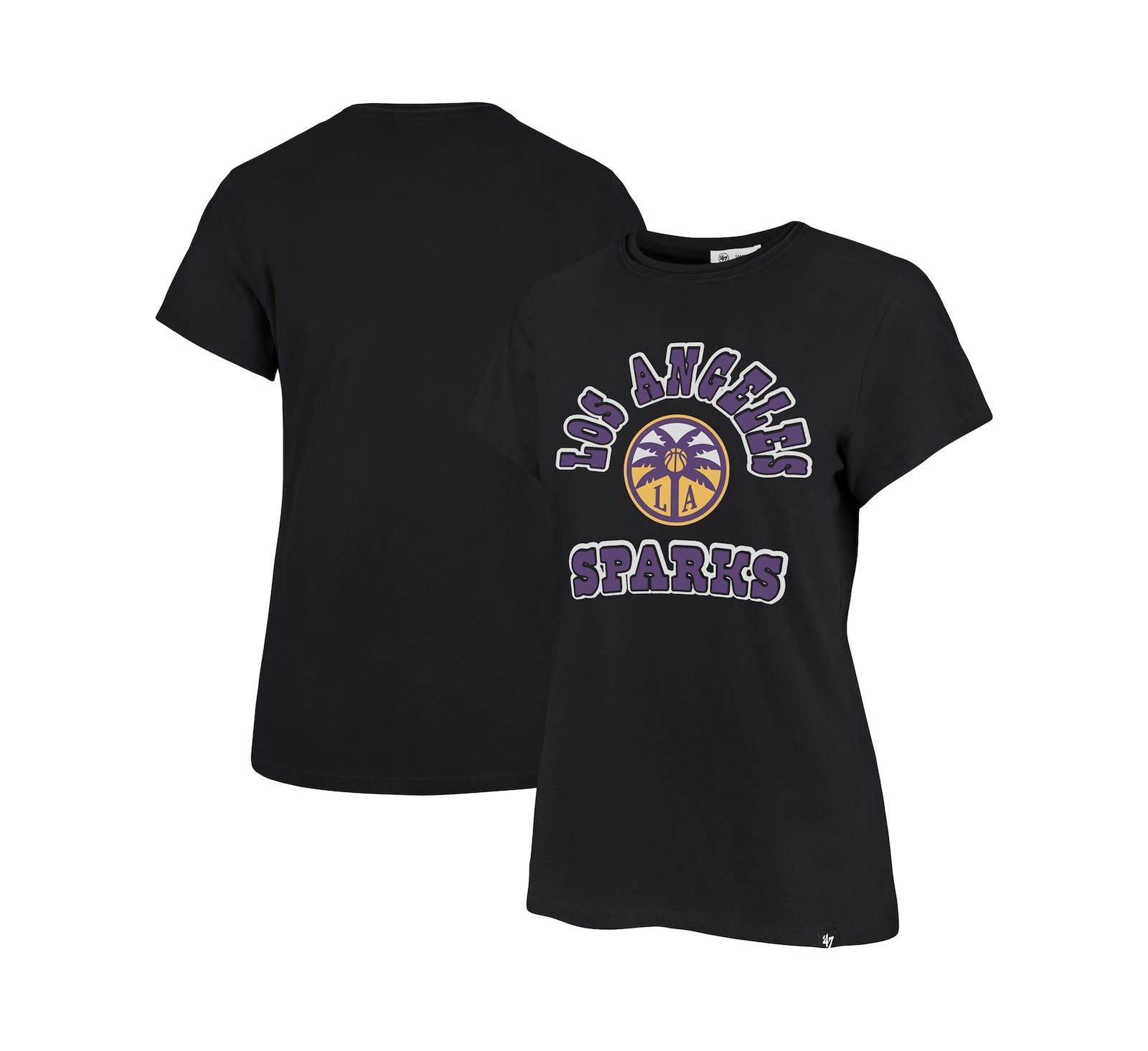 '47 Brand Women's x 47 Black Los Angeles Sparks Logo Lockup Plus Size V-Neck T-Shirt
