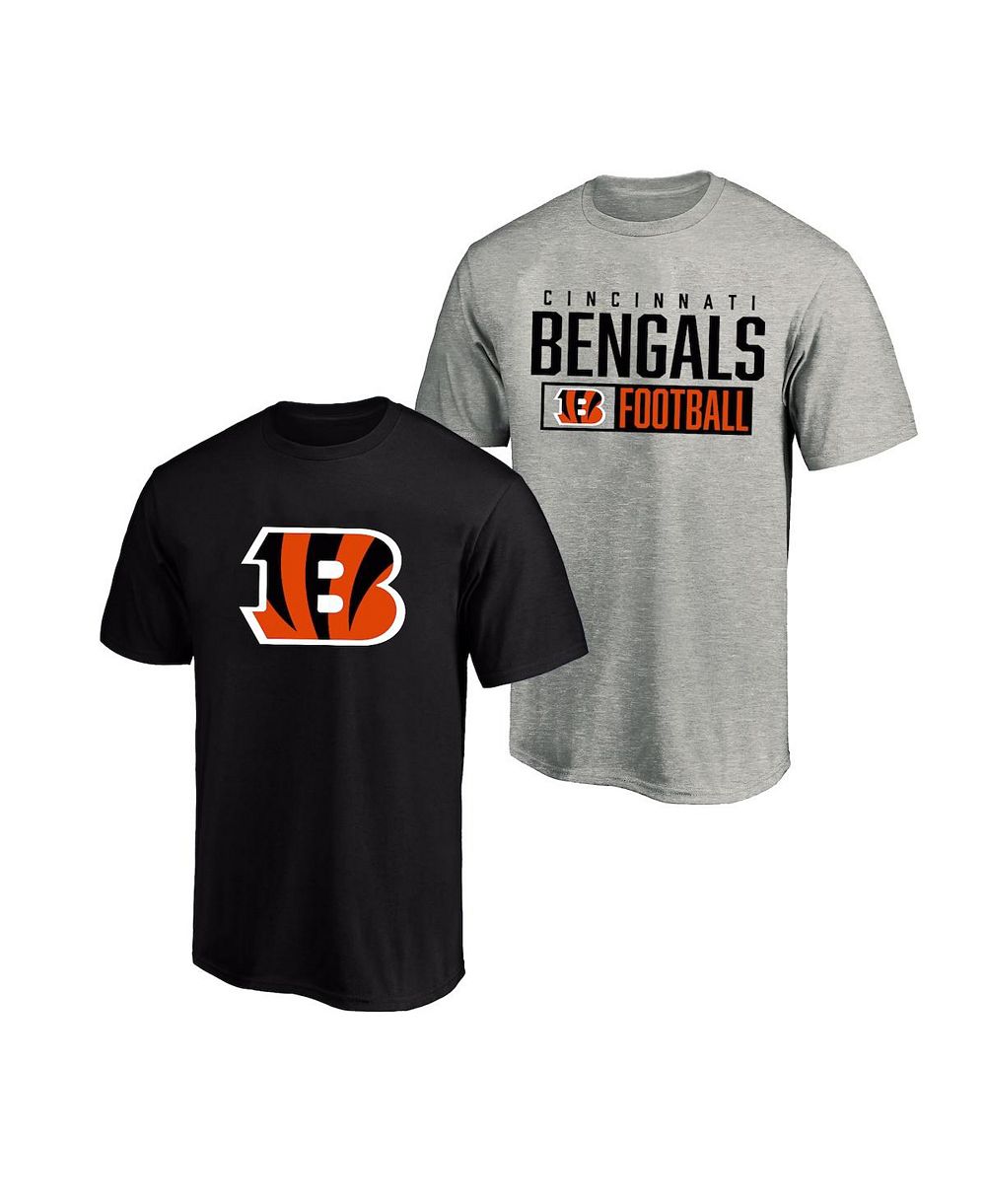 Fanatics Men's 2-Pack Heather Gray/Black Cincinnati Bengals Big & Tall T-Shirt