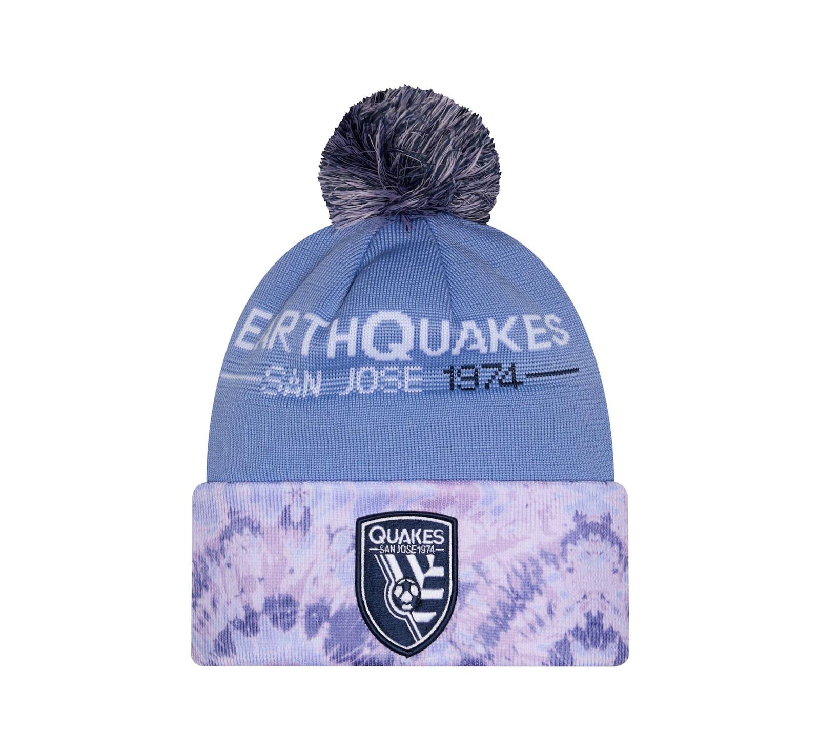 New Era Мужская Light Blue San Jose Earthquakes 2026 Jersey Hook Cuffed с помпоном Knit Hat