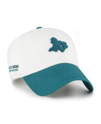 Мужская белая/бирюзовая кепка '47 Brand Athletics Contemporary Tonal Clean Up Adjustable