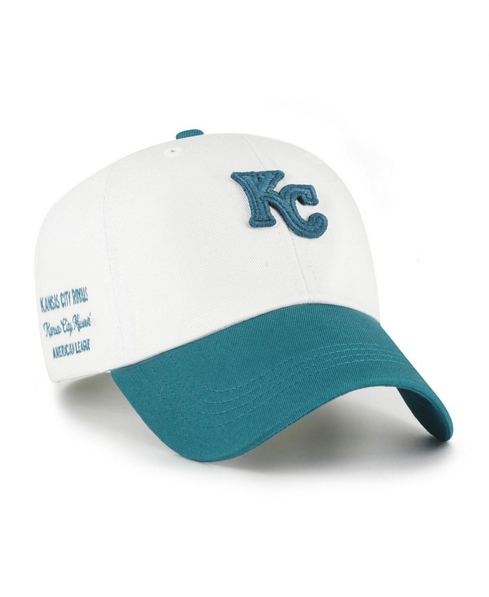 '47 Brand Мужская регулируемая кепка Kansas City Royals Contemporary Tonal Clean Up, белая/бирюзовая