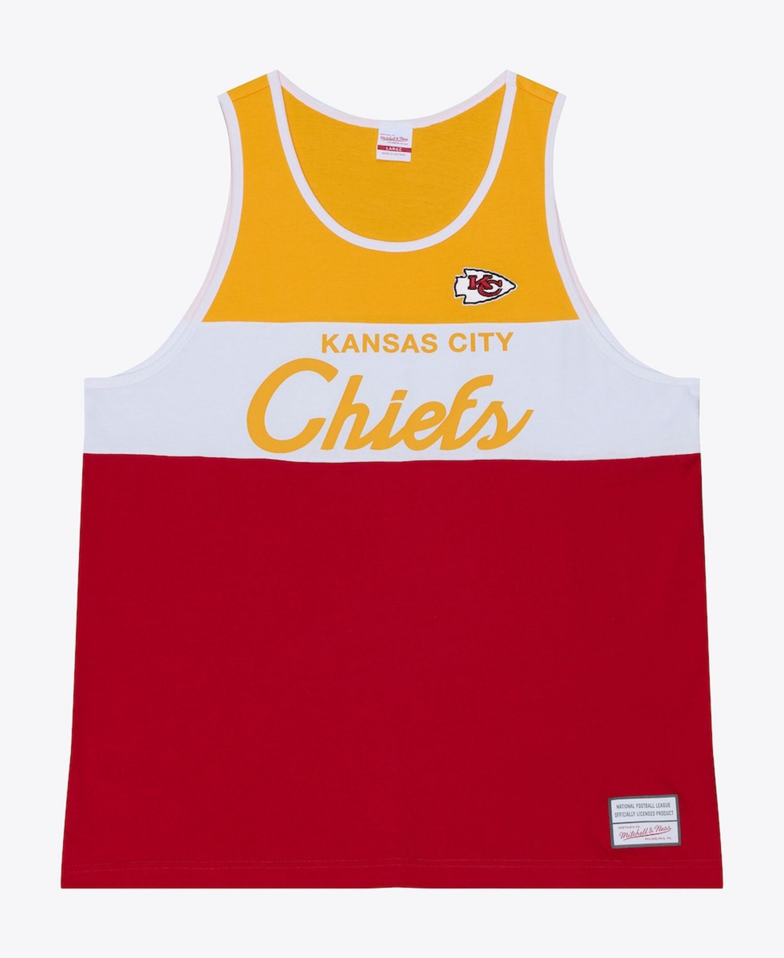 Мужской красно-золотой топ на лямках Mitchell & Ness Kansas City Chiefs Head Coach