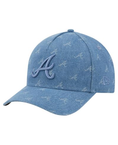 Регулируемая кепка New Era Atlanta Braves A-Frame 9FORTY из денима для мужчин и женщин