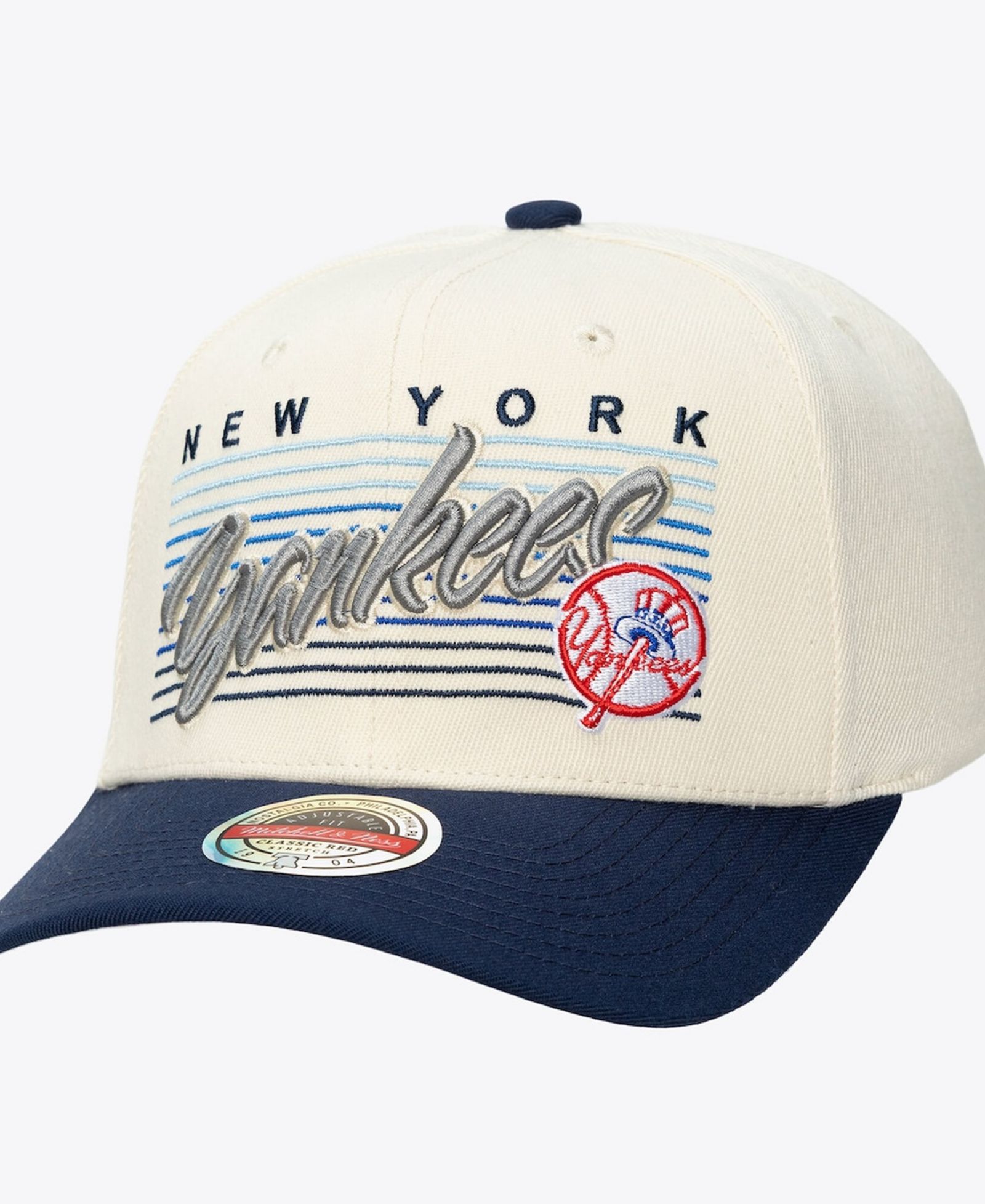 Mitchell & Ness Мужская и женская кепка ретро Mitchell & Ness New York Yankees Cream Stretch Snapback