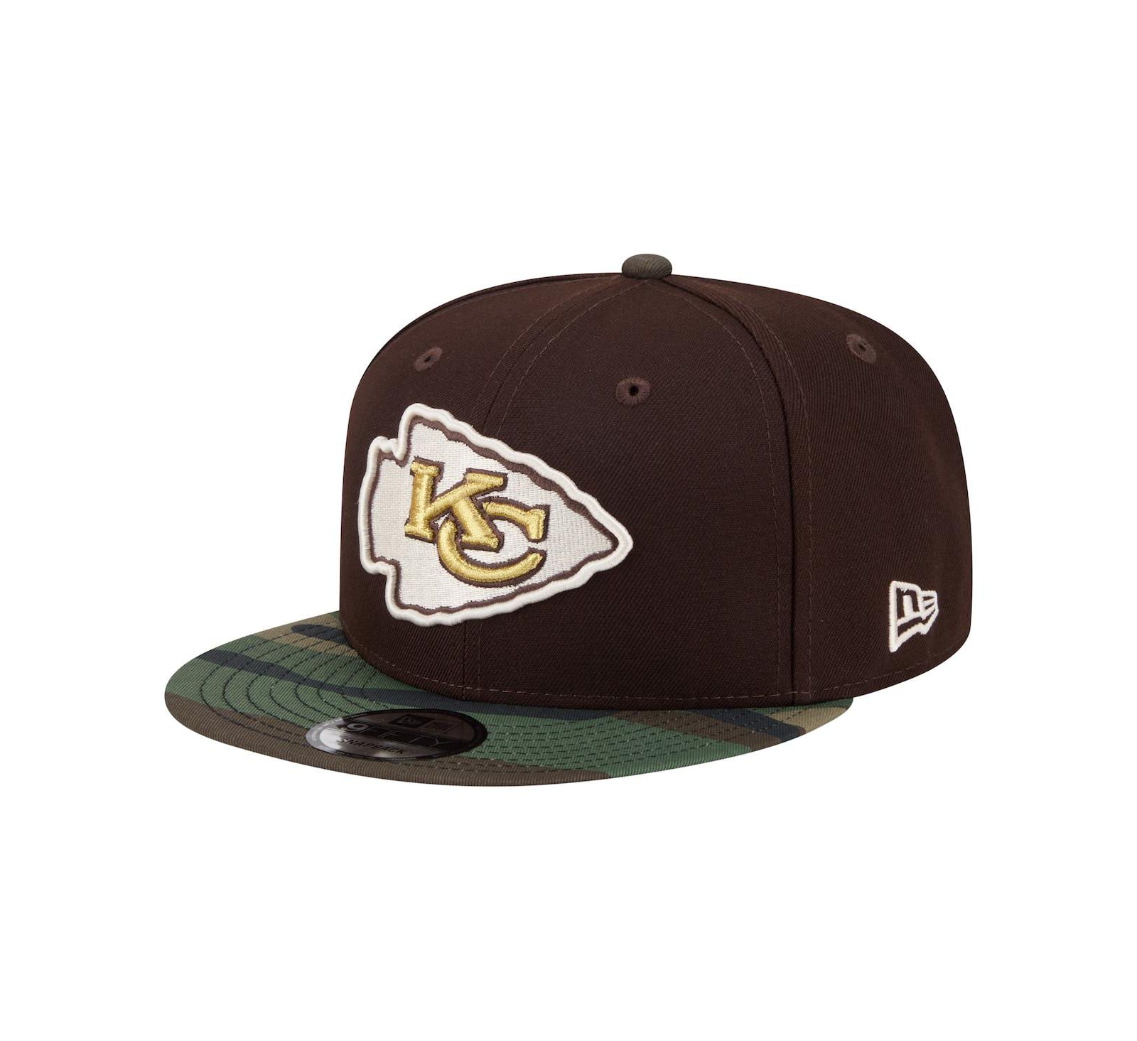 New Era Men's Dark Brown Kansas City Chiefs Burnt Wood Camo 9FIFTY Snapback Hat