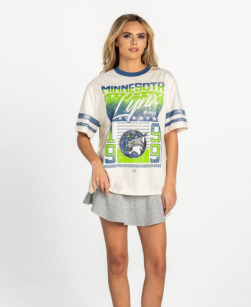 The Wild Collective Женский White Minnesota Lynx Drop-Shoulder Oversized T-Shirt
