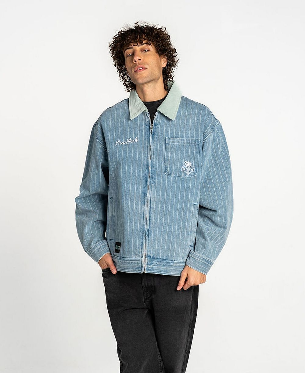 The Wild Collective Men's and Women's Denim New York Liberty Conductor Full-Zip Jacket