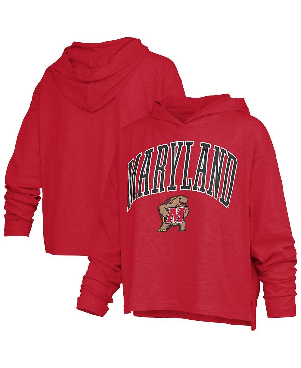 Женский лонгслив-футболка Pressbox Red Maryland Terrapins Nelson Arch Over Logo Slub