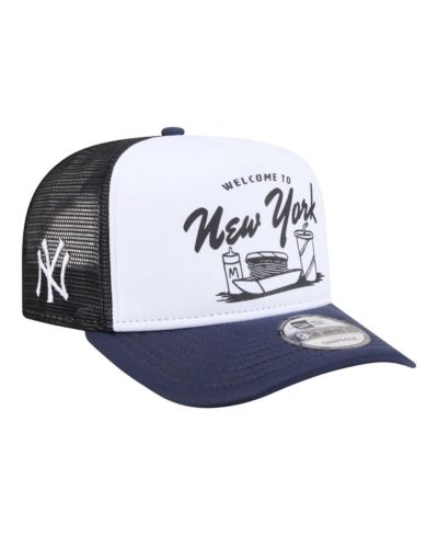 Мужская кепка New Era White/Navy New York Yankees Foodie A-Frame 9FIFTY Trucker Snapback