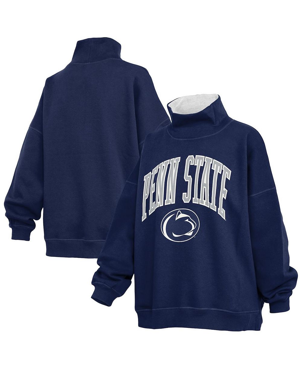 Женское свитшот Pressbox Navy Penn State Nittany Lions Oversized Mock Neck