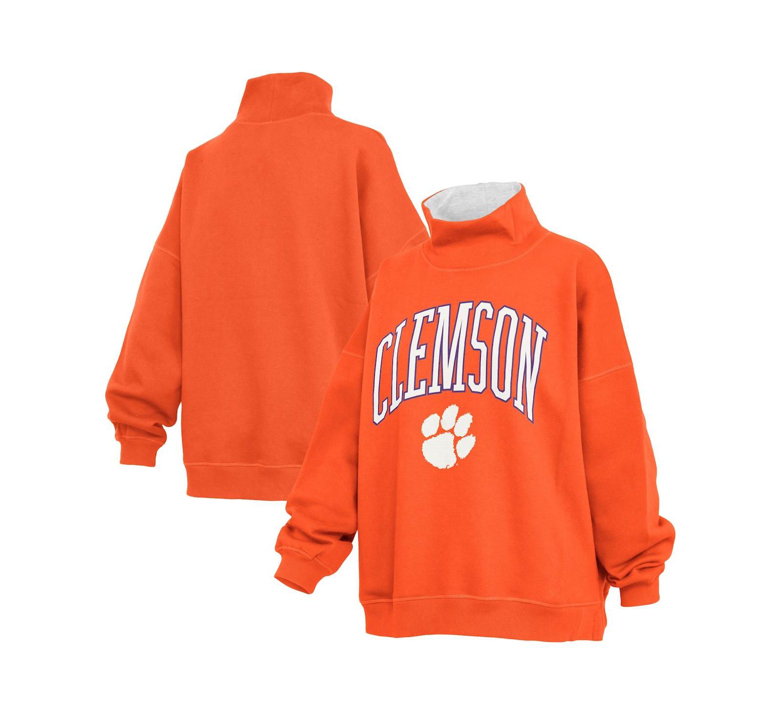 Pressbox Женская оверсайз толстовка с высоким воротником Clemson Tigers Orange