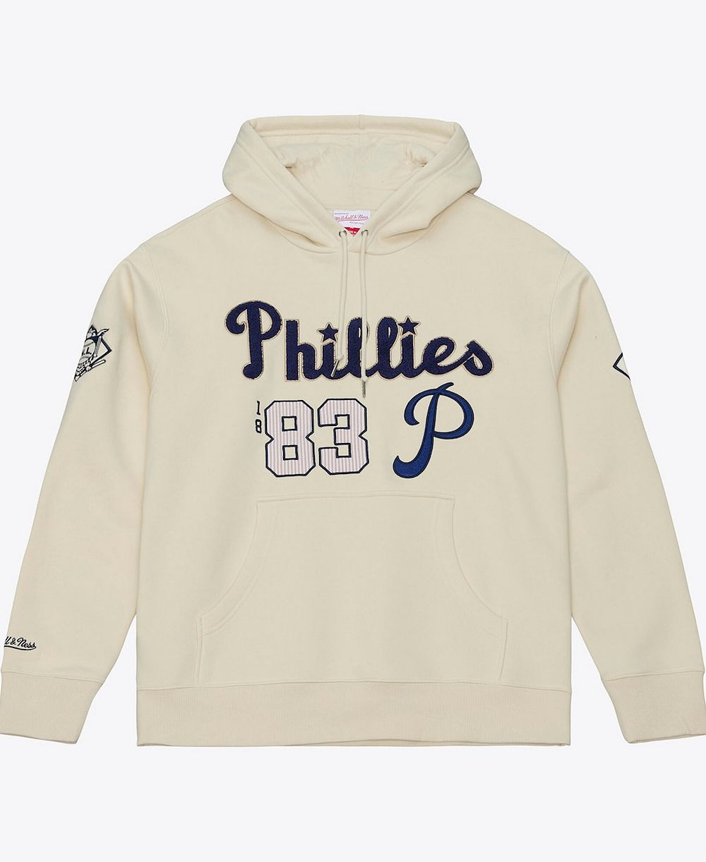 Mitchell & Ness Men's Cream Philadelphia Phillies Yacht Rock Fleece Hoodie