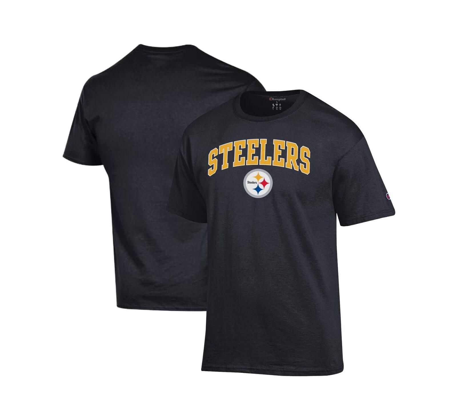 Футболка Champion Men's Black Pittsburgh Steelers Arch Over Logo