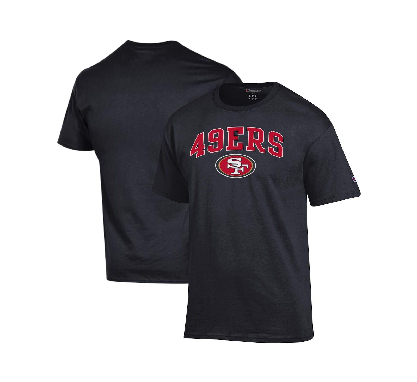 Champion Men's Black San Francisco 49ers Arch Over Logo T-Shirt