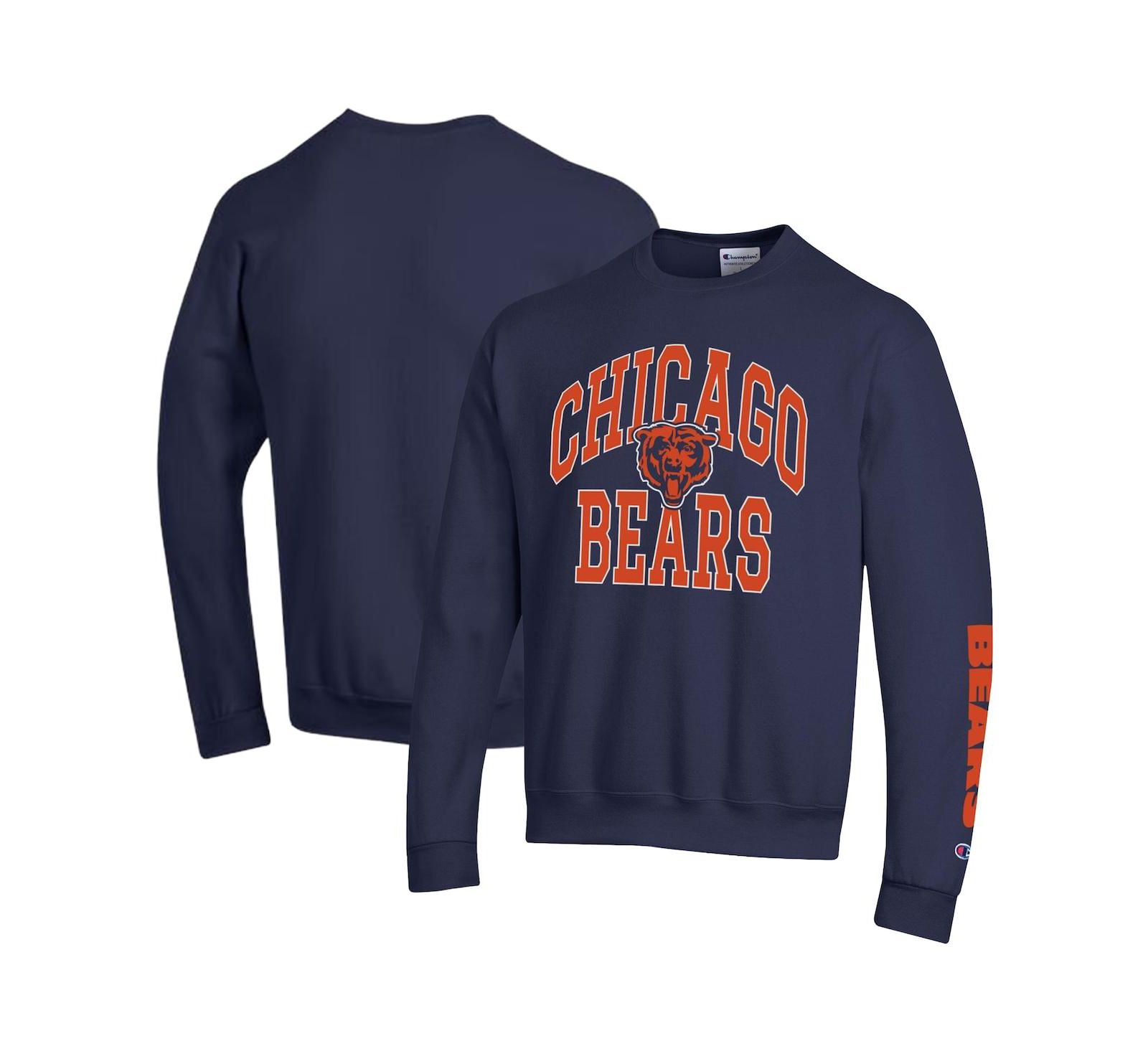 Champion Men's Navy Chicago Bears Powerblend Fleece Sweatshirt