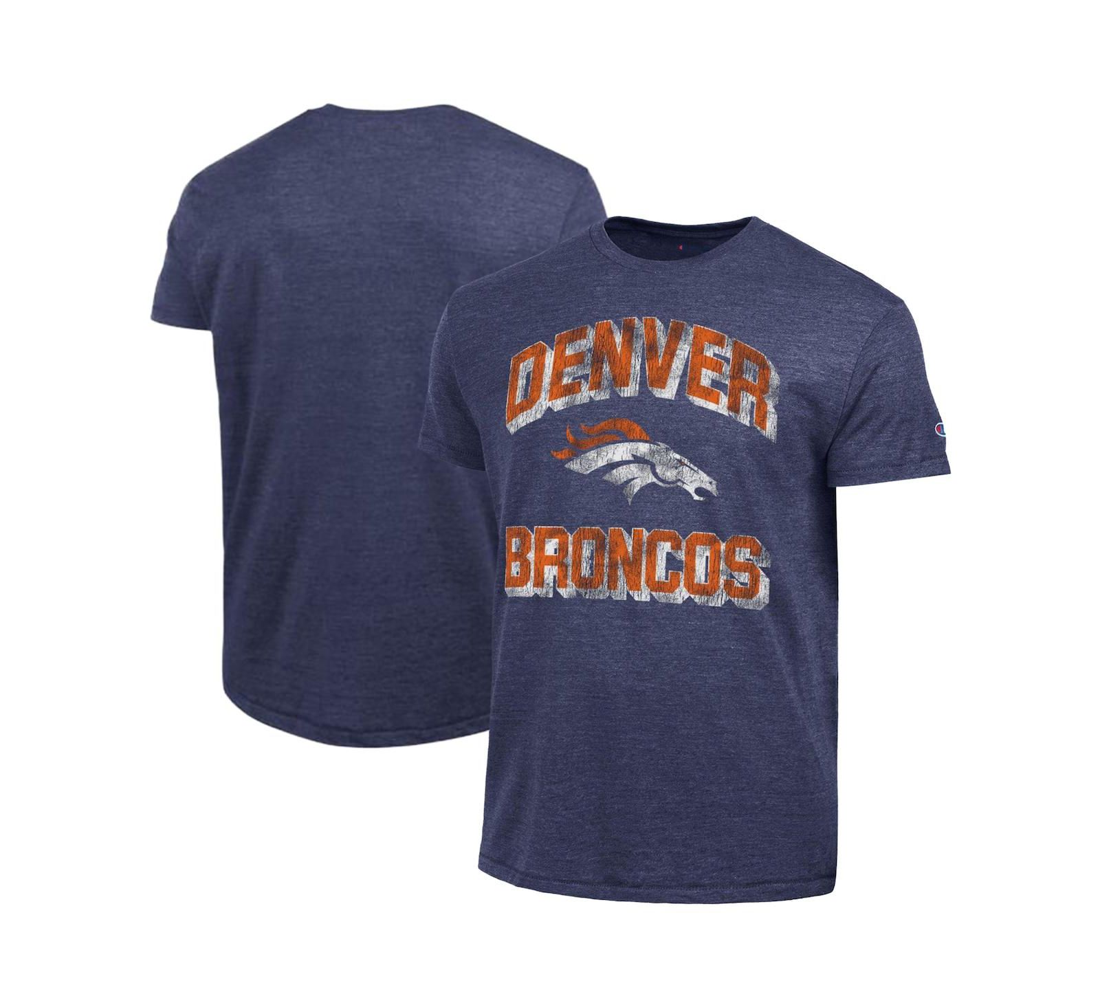 Мужская футболка Champion Navy Denver Broncos Ultimate Tri-Blend