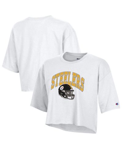 Женская укороченная футболка Champion Pittsburgh Steelers Boyfriend Cropped, White