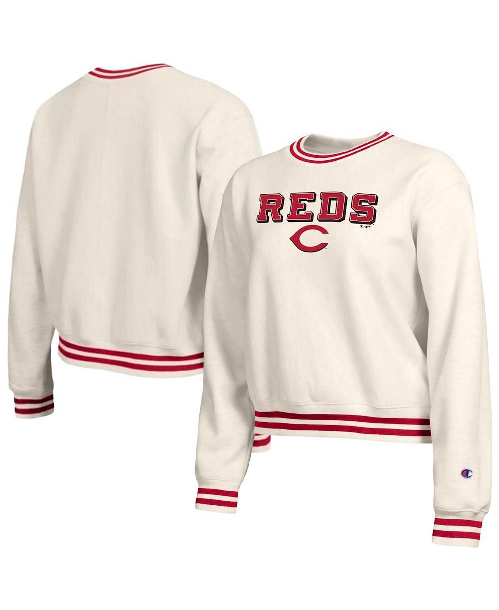 Женская толстовка Champion Cream Cincinnati Reds Reverse Weave