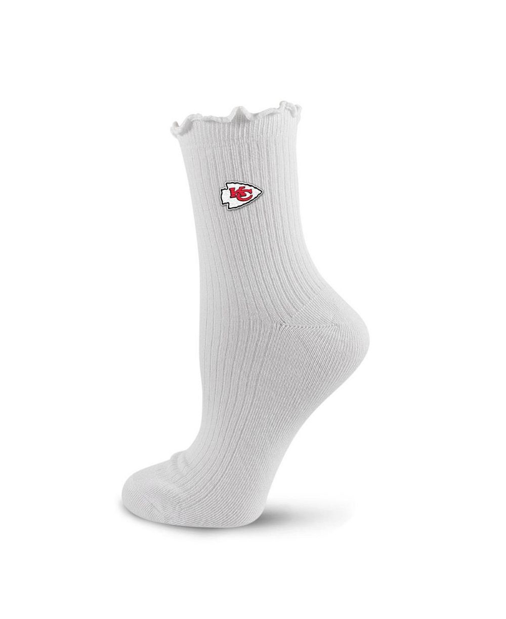 Pro Compression Женский White Kansas City Chiefs Logo Lettuce Hem Quarter Socks