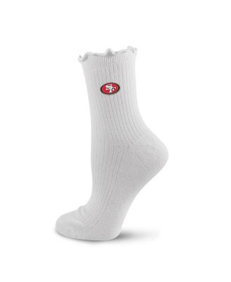 Женские носки Pro Compression White San Francisco 49ers Logo Lettuce Hem Quarter
