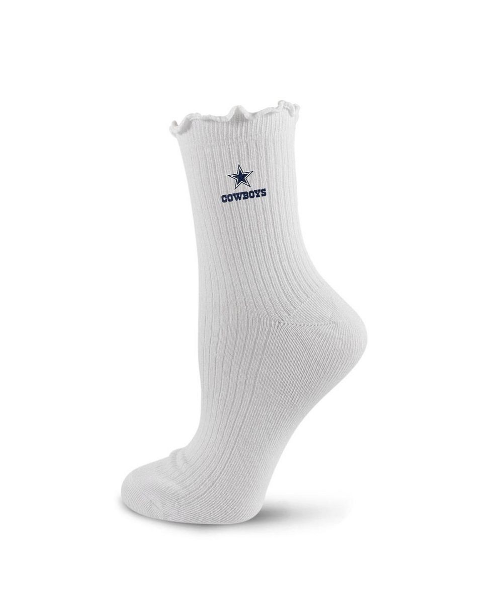 Женские белые носки Pro Compression Dallas Cowboys с логотипом и воланом