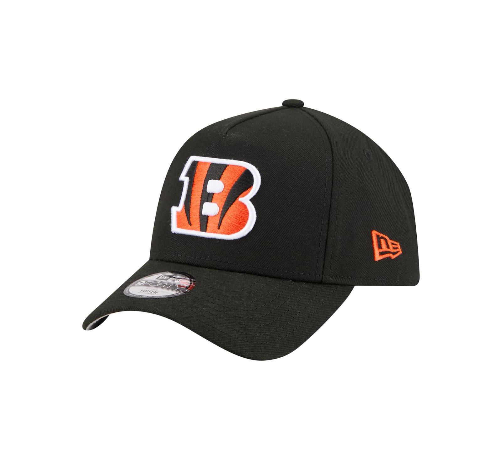 Кепка New Era Big Boys and Girls Black Cincinnati Bengals 9FORTY A-Frame Adjustable