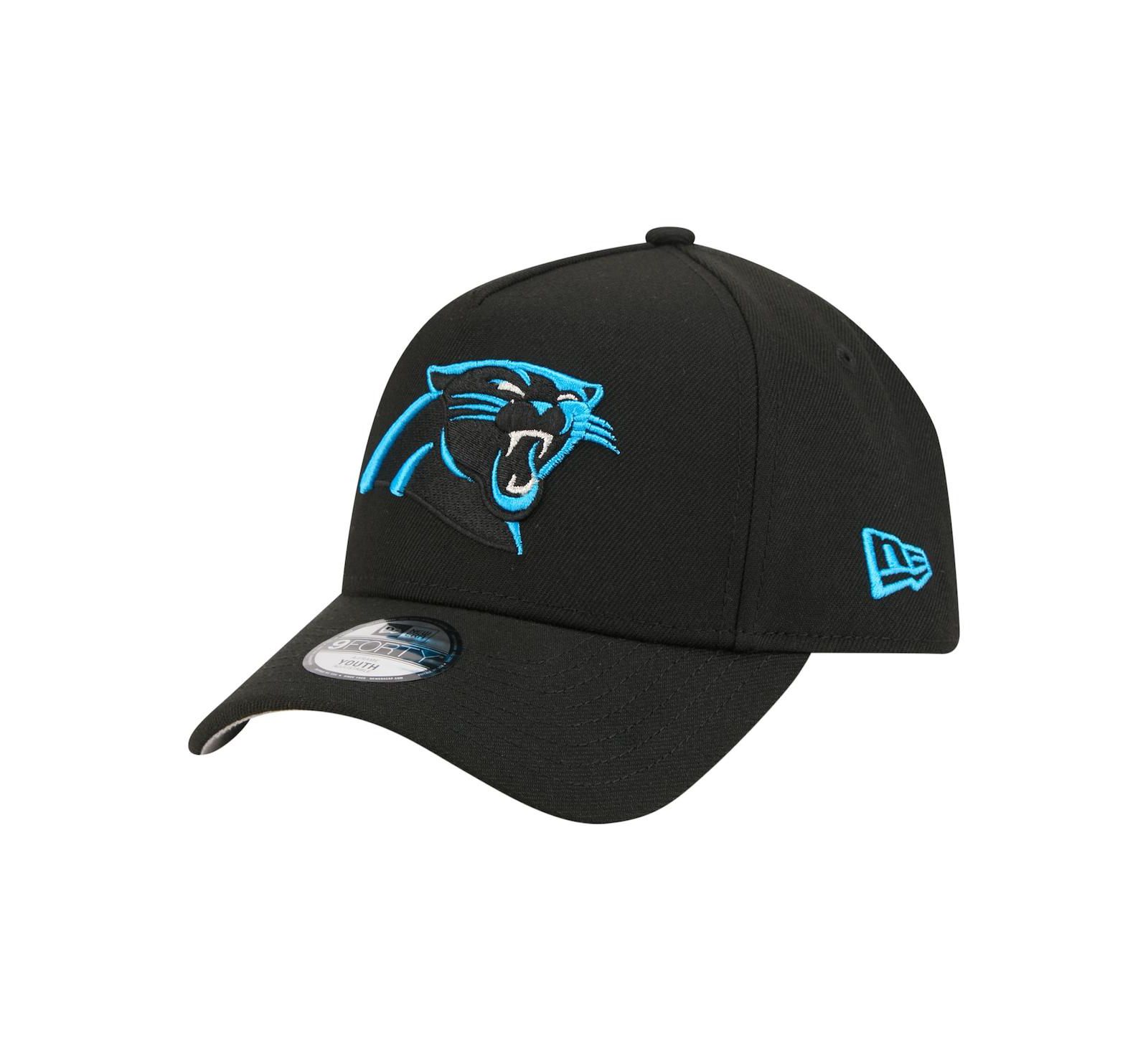 Детская регулируемая кепка New Era Black Carolina Panthers 9FORTY A-Frame для мальчиков и девочек