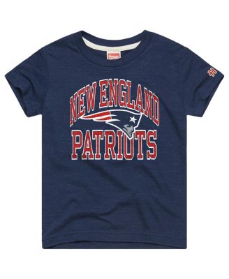 Homage Big Boys and Girls Navy New England Patriots Arch Tri-Blend T-Shirt