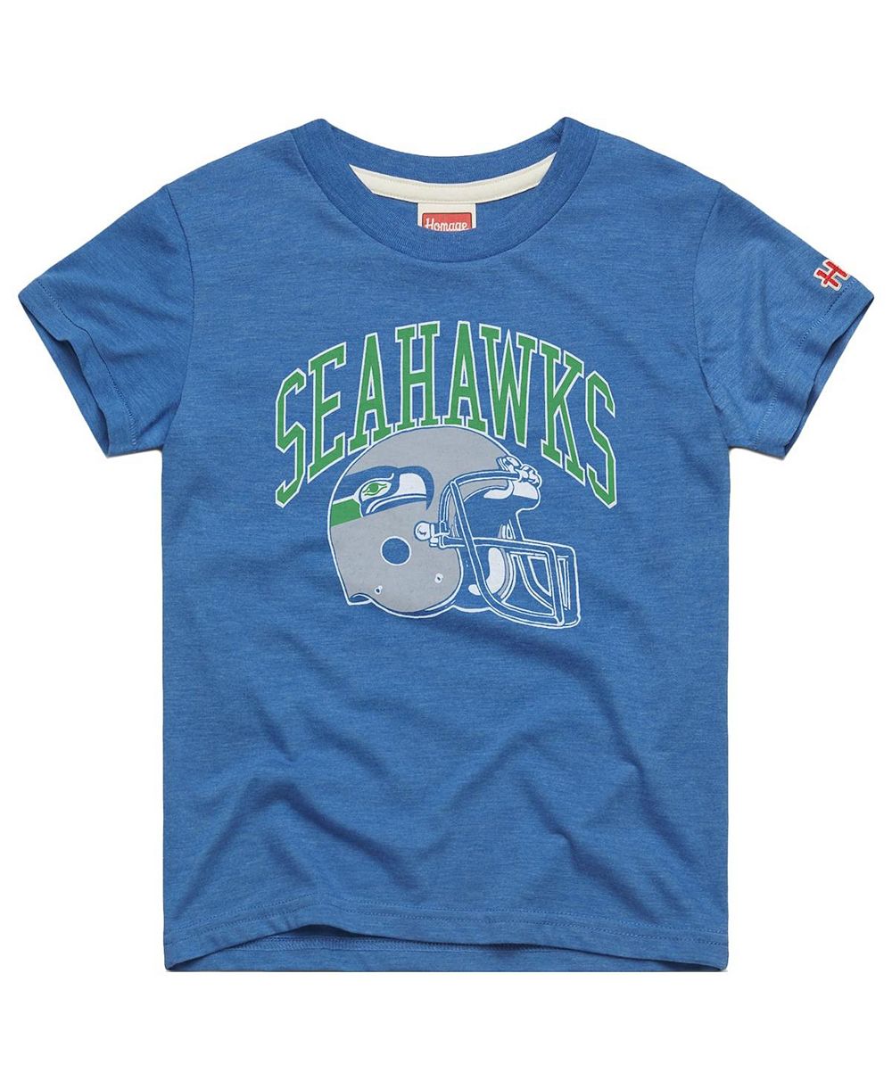 Homage Детская футболка Tri-Blend с ретро шлемом Seattle Seahawks