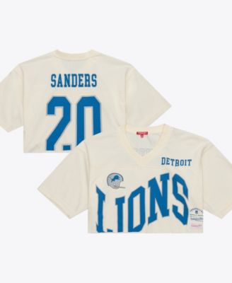 Mitchell & Ness Women's Barry Sanders Cream Detroit Lions Retired Player Cropped Fashion Jersey