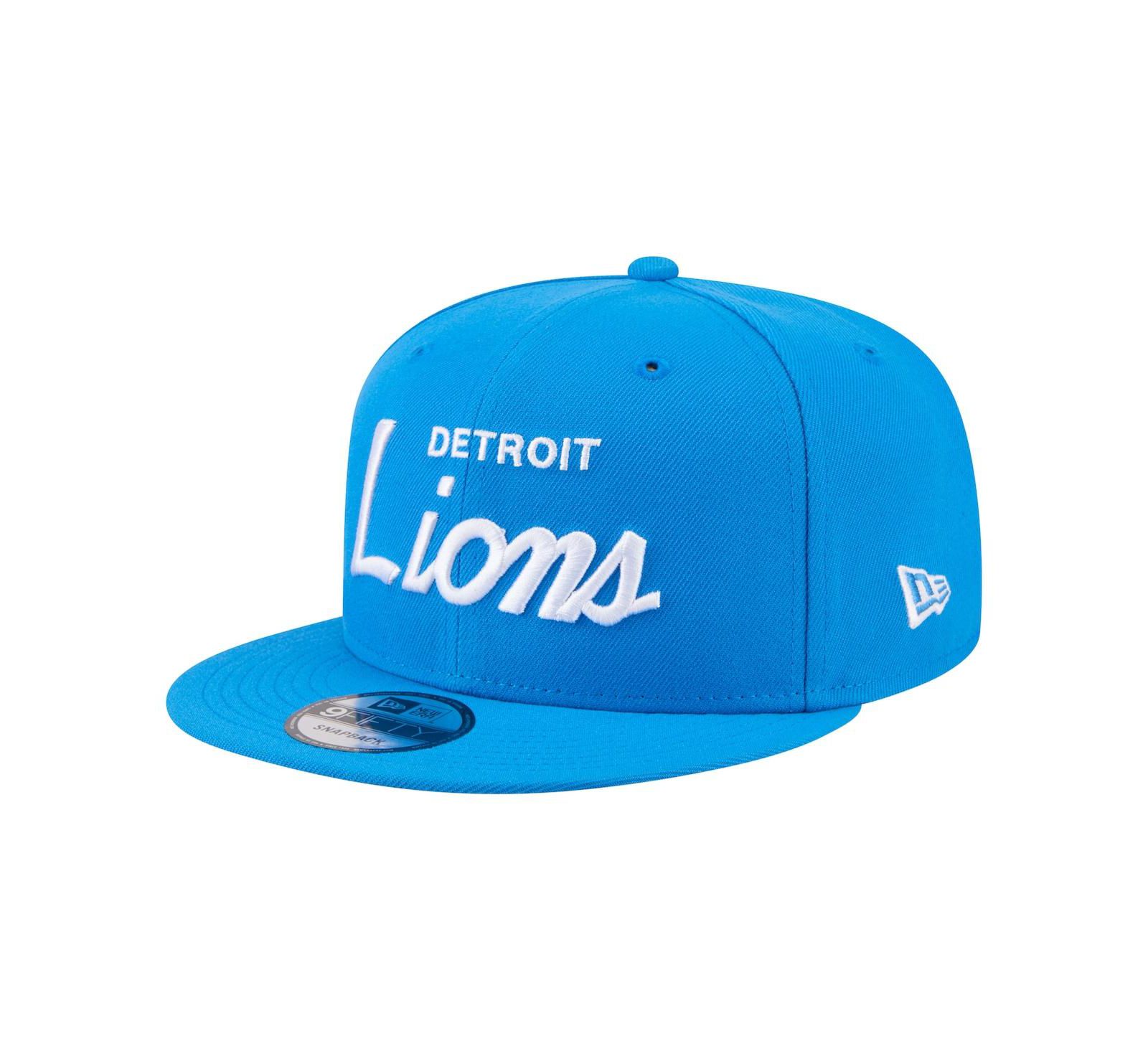 New Era Men's Blue Detroit Lions Core Team Script 9FIFTY Snapback Hat