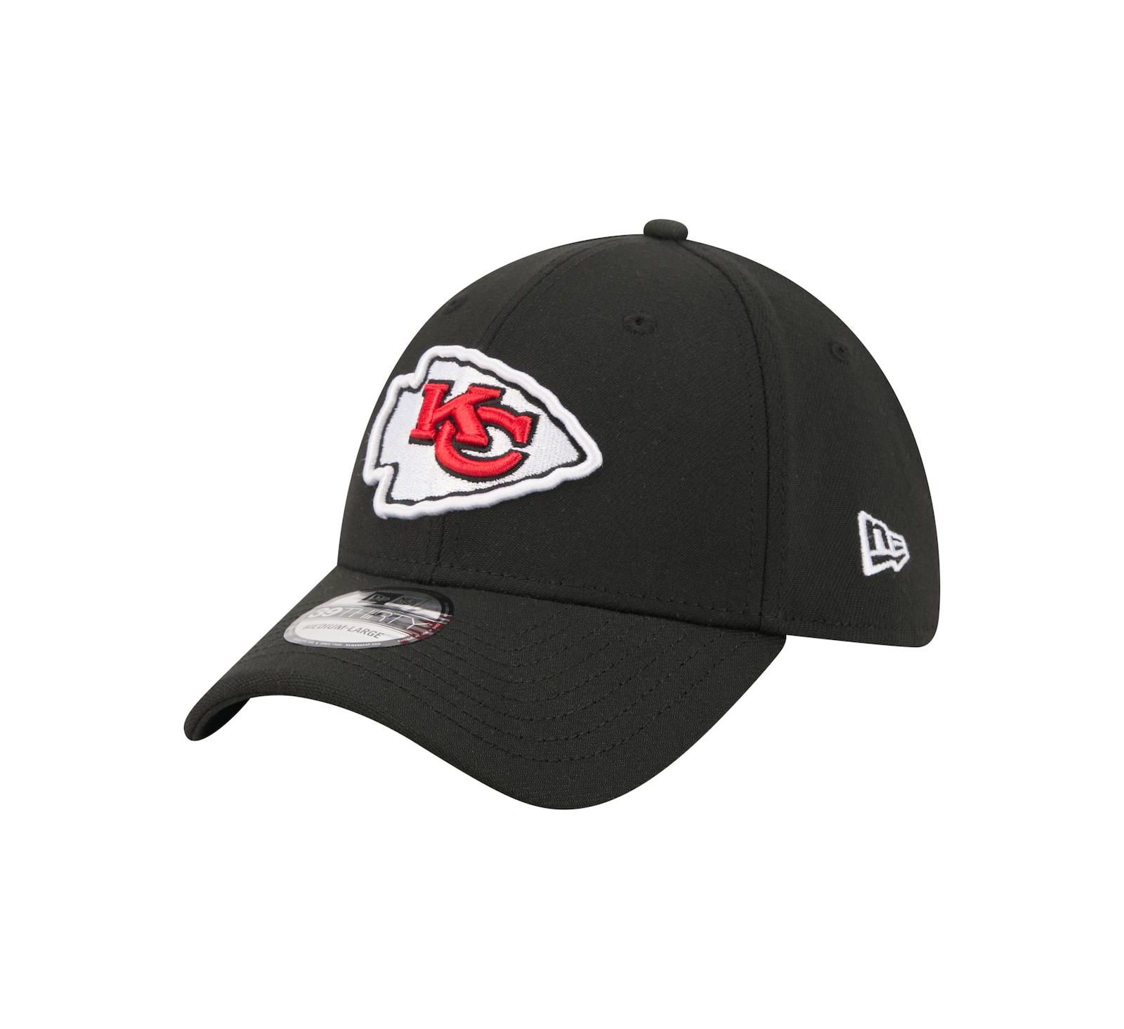 Мужская кепка New Era Black Kansas City Chiefs Core Team 39THIRTY Flex