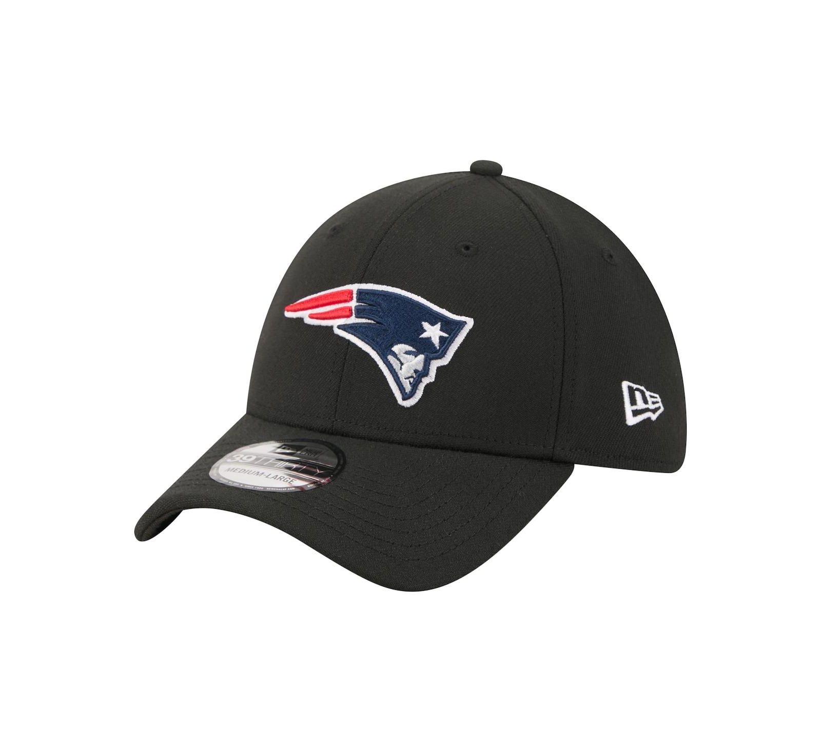 New Era Men's Black New England Patriots Core Team 39THIRTY Flex Hat