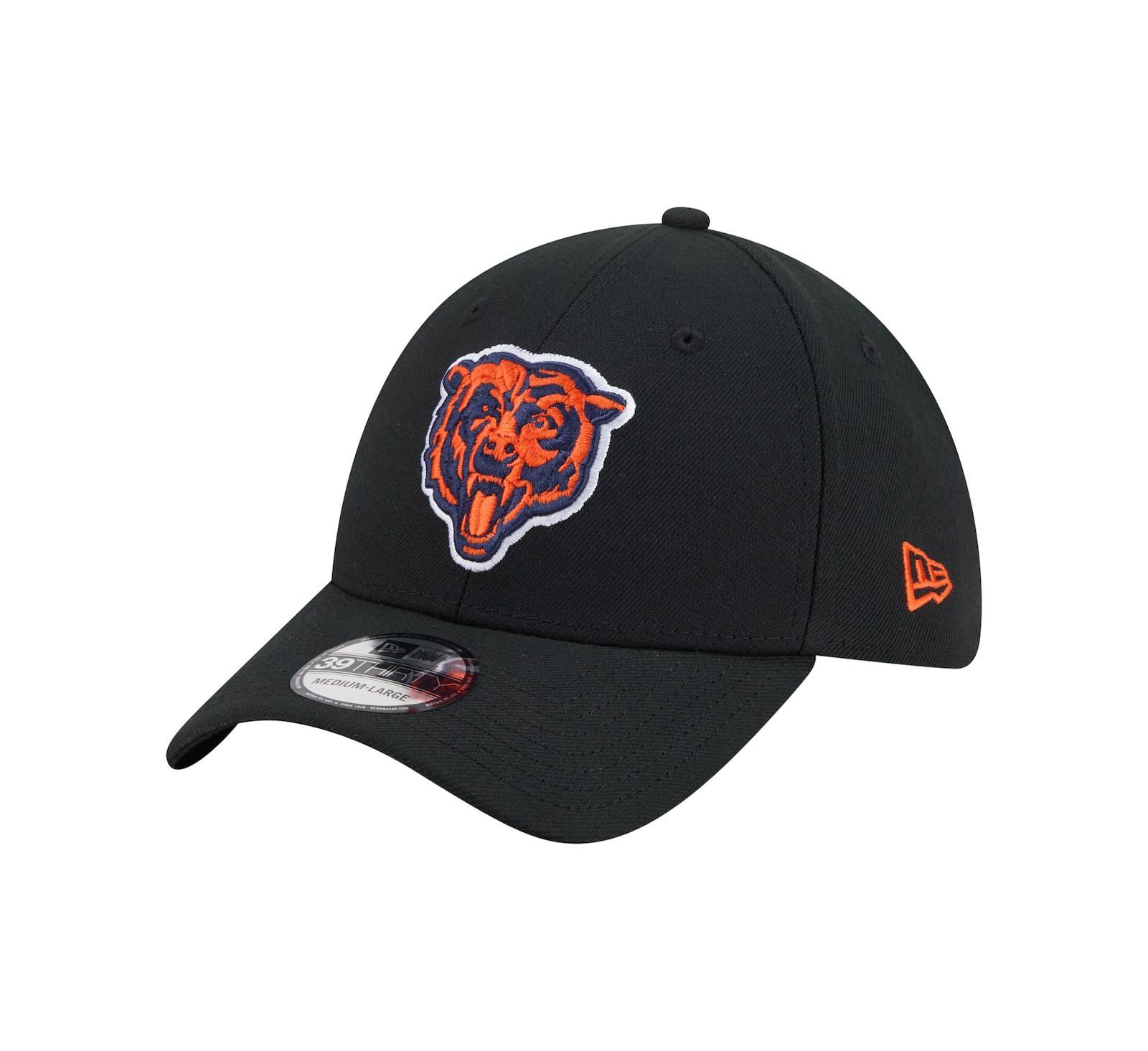 New Era Men's Black Chicago Bears Core Team 39THIRTY Flex Hat