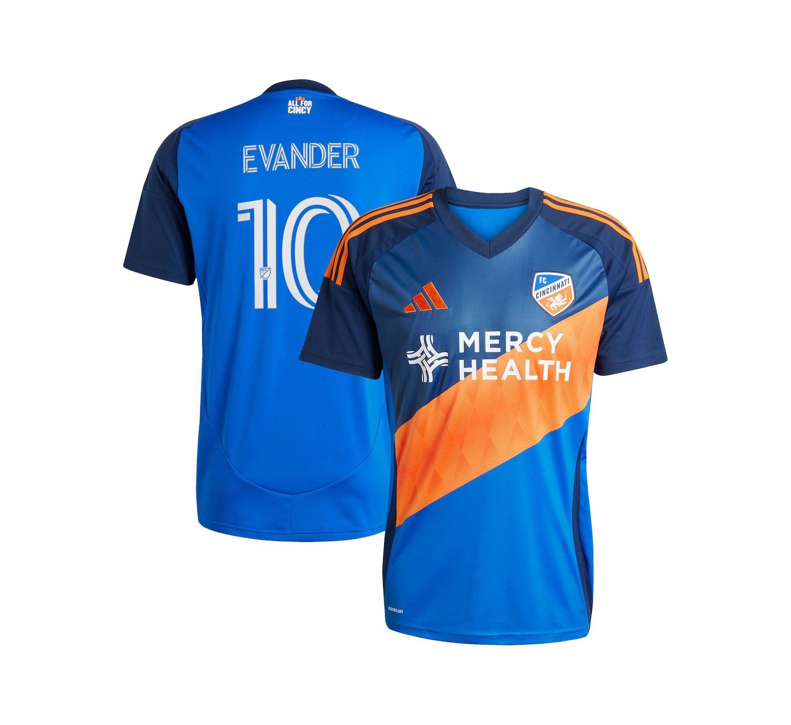 Adidas Men's Evander da Silva Ferreira Blue FC Cincinnati 2025 Orange and Blue Legacy Kit Replica Jersey