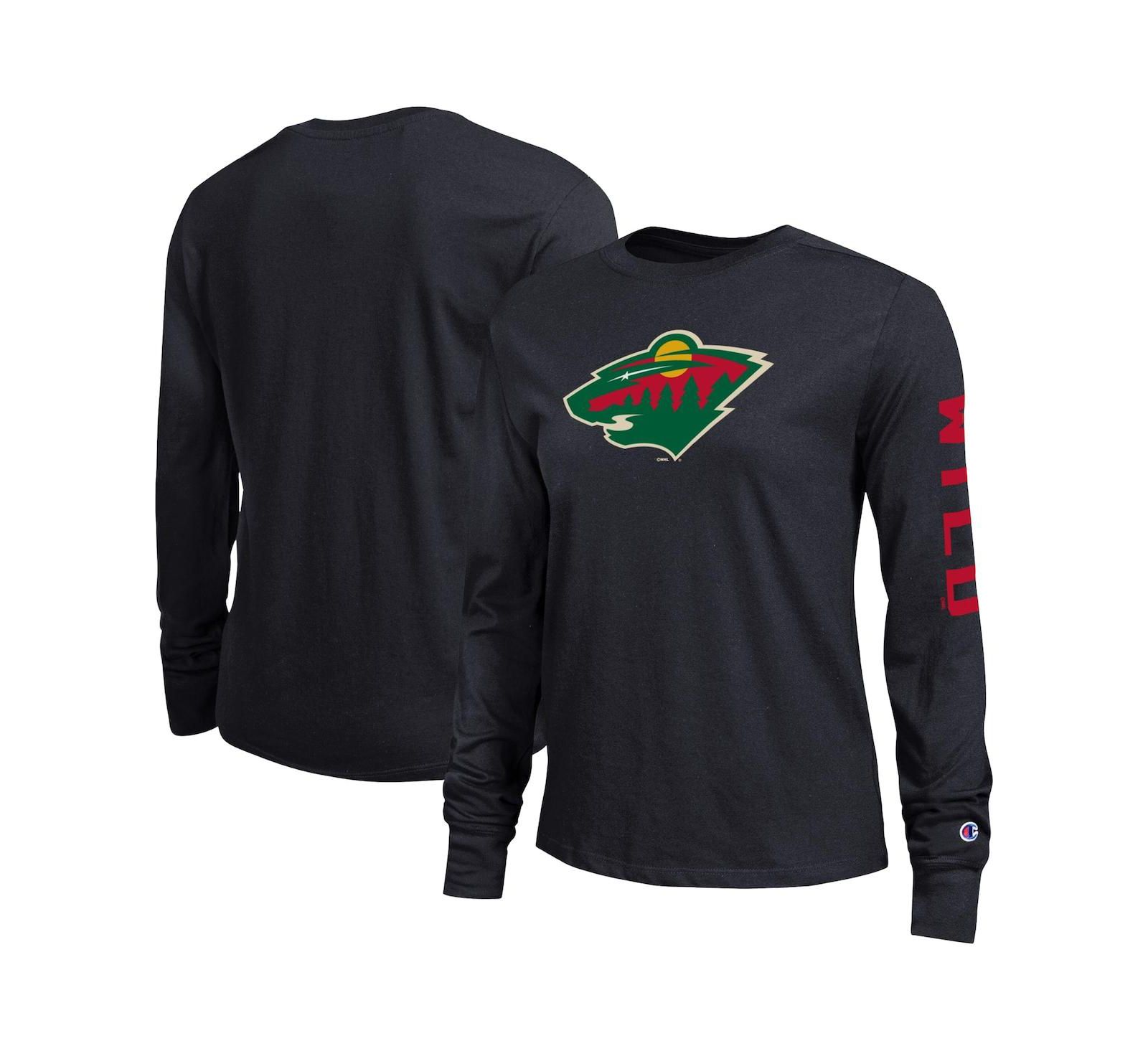 Champion Женская футболка с длинным рукавом Minnesota Wild Black