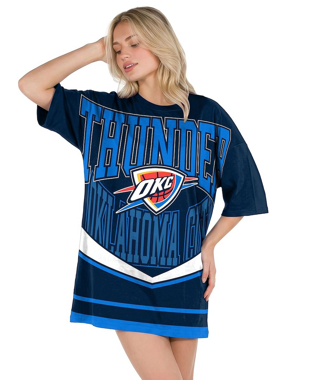 Женский Concepts Sport Navy Oklahoma City Thunder Mosaic Knit Nightdress