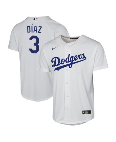 Nike Big Boys and Girls Edwin Díaz White Los Angeles Dodgers Baseline Jersey
