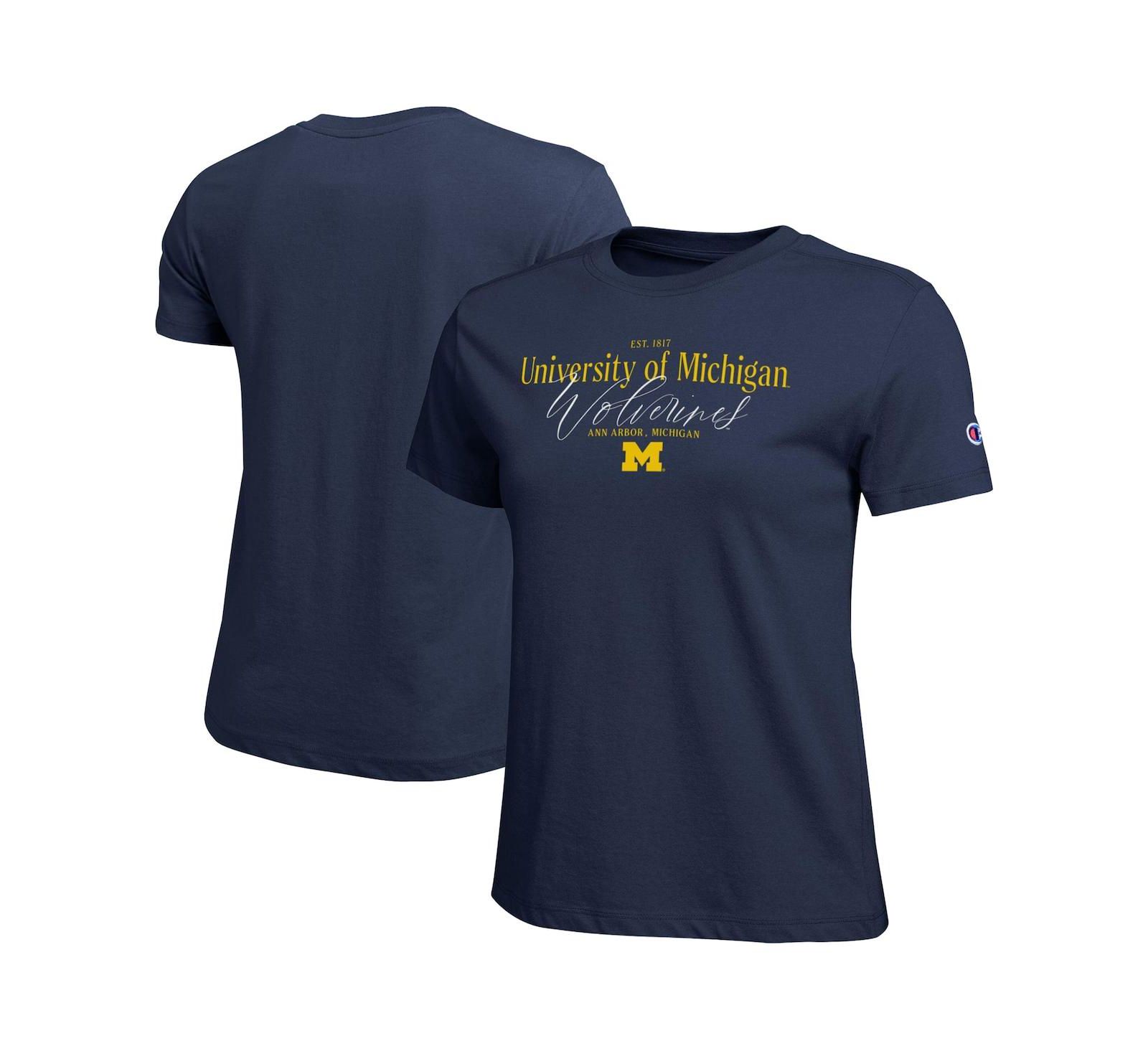 Женская футболка Champion Navy Michigan Wolverines Lifestyle