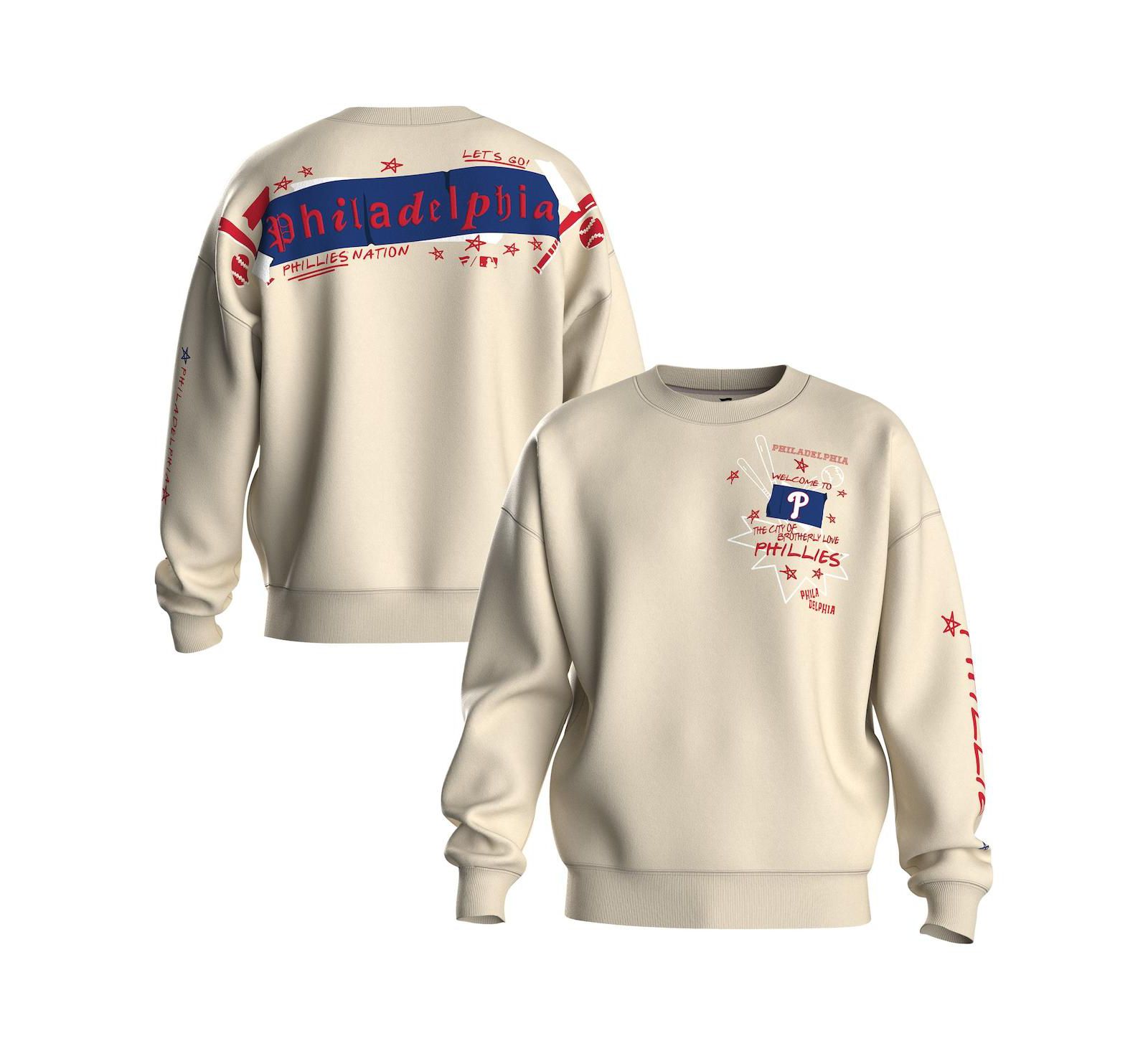 Fanatics Женский флисовый свитшот beige Philadelphia Phillies Graffiti