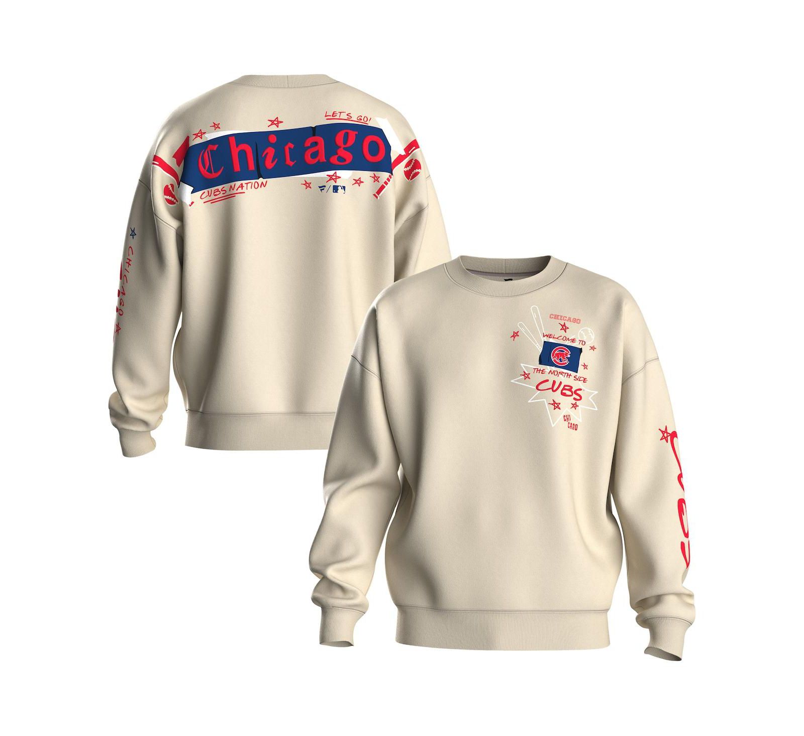 Женская толстовка Fanatics Beige Chicago Cubs Graffiti Fleece