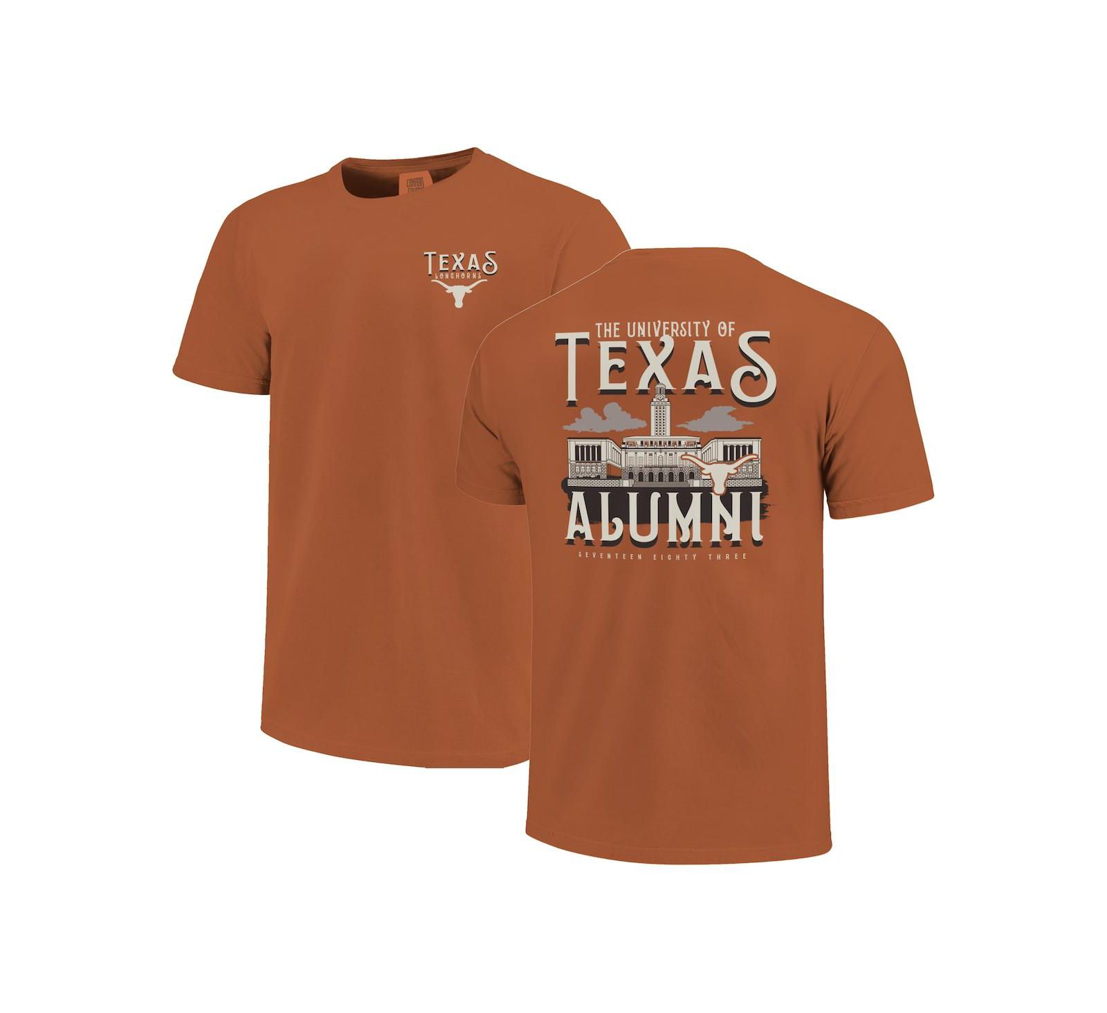 Image One Мужская и женская футболка Texas Longhorns Comfort Colors