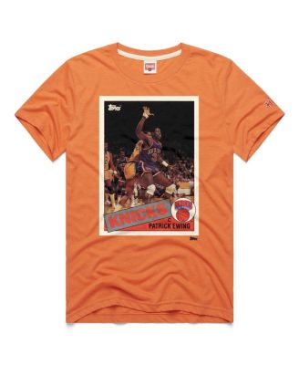 Футболка Homage Men's and Women's Patrick Ewing Orange New York Knicks Topps Trading Card Player Tri-Blend