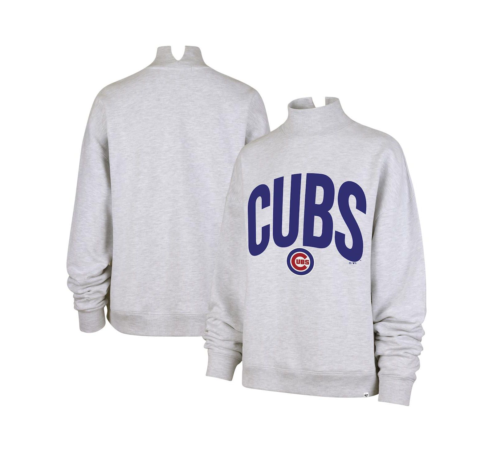 Женское свитшот '47 Brand Heather Gray Chicago Cubs Subtle Muse Mock Neck