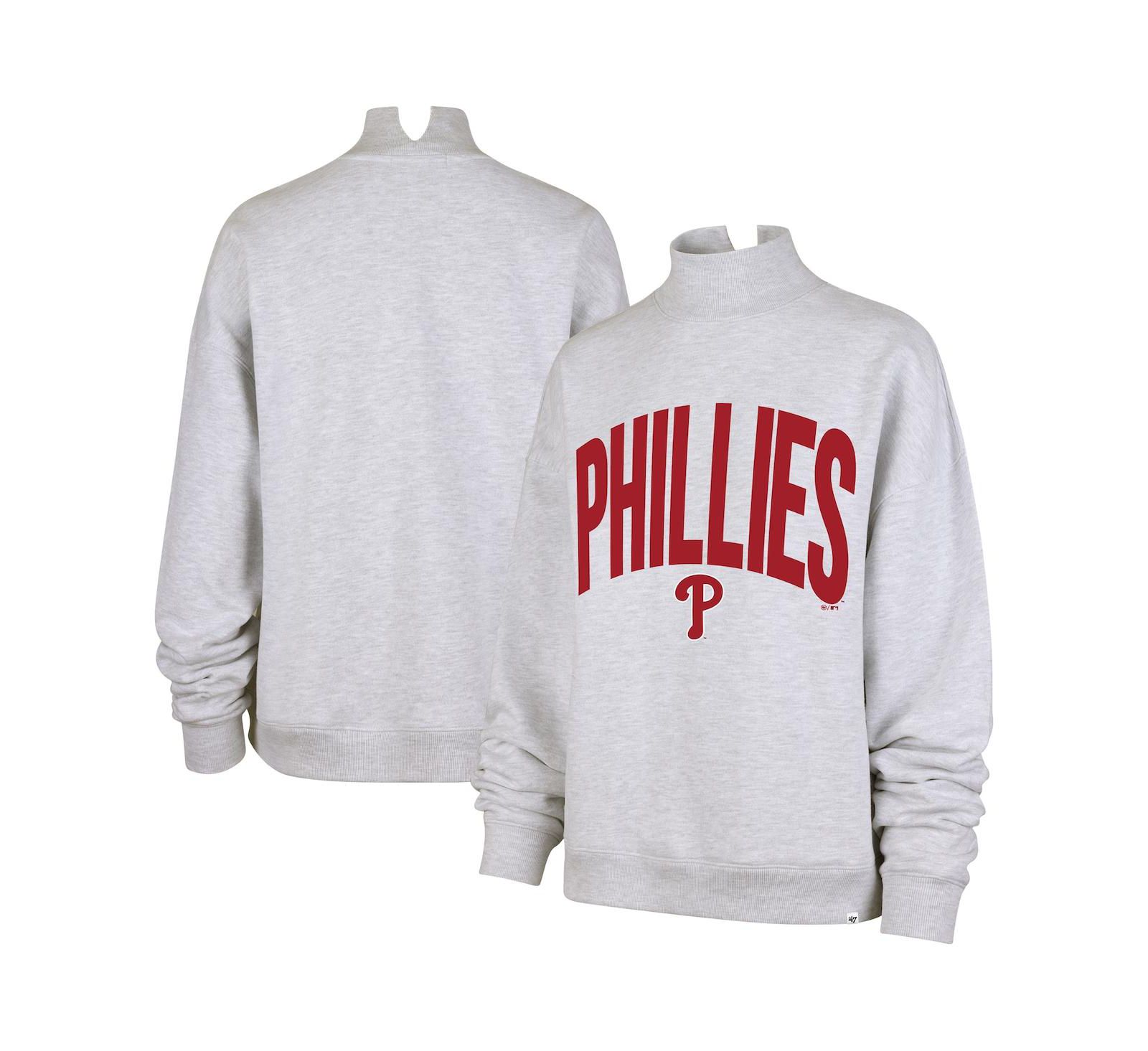 Женская серая толстовка '47 Brand Philadelphia Phillies Subtle Muse с воротником-стойкой