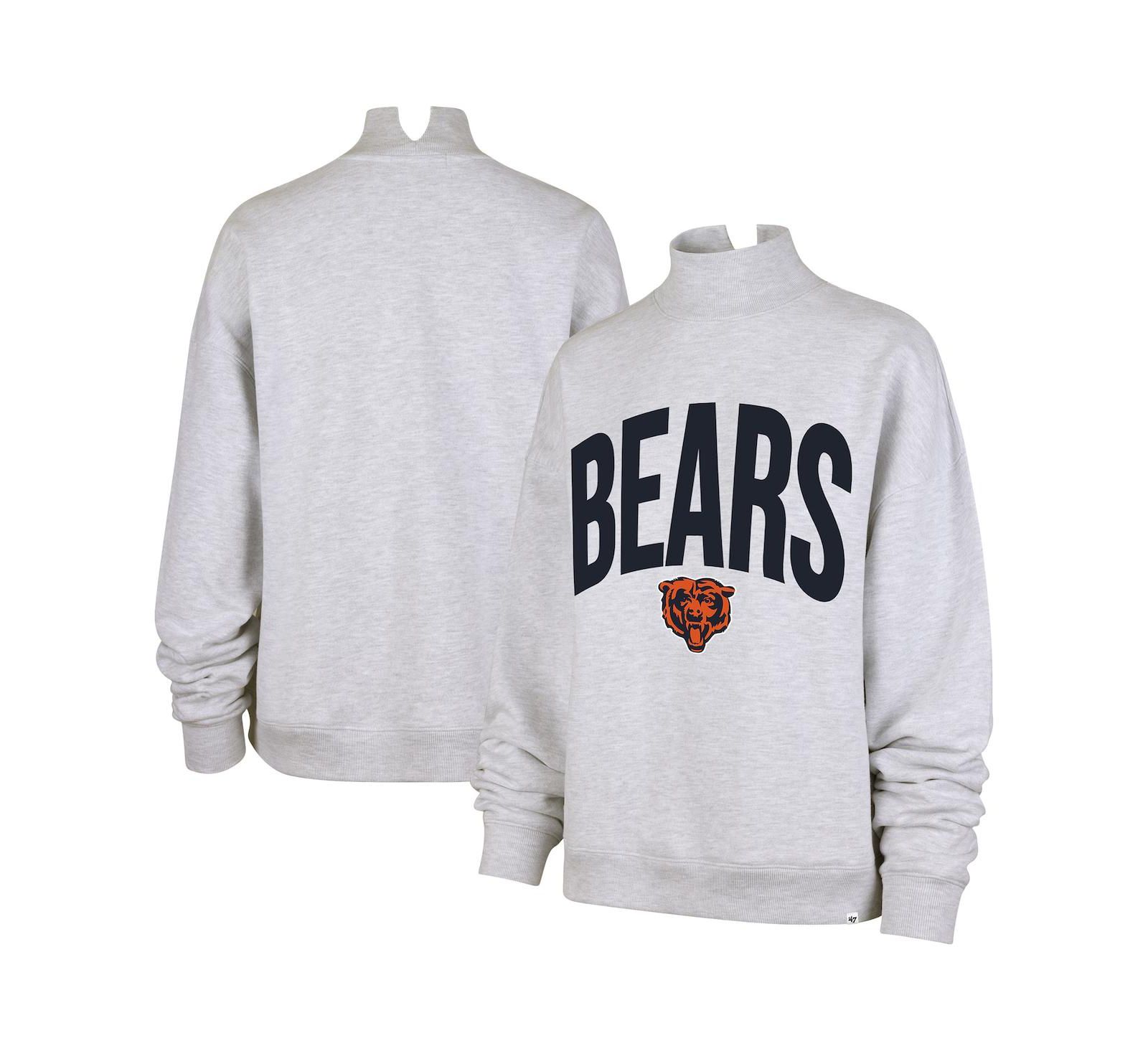 '47 Brand Women's Gray Chicago Bears Subtle Muse Mock Neck Sweatshirt