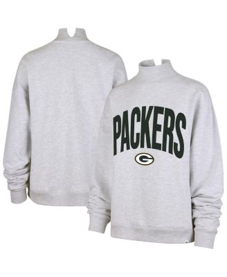 '47 Brand Women's Gray Green Bay Packers Subtle Muse Mock Neck Sweatshirt