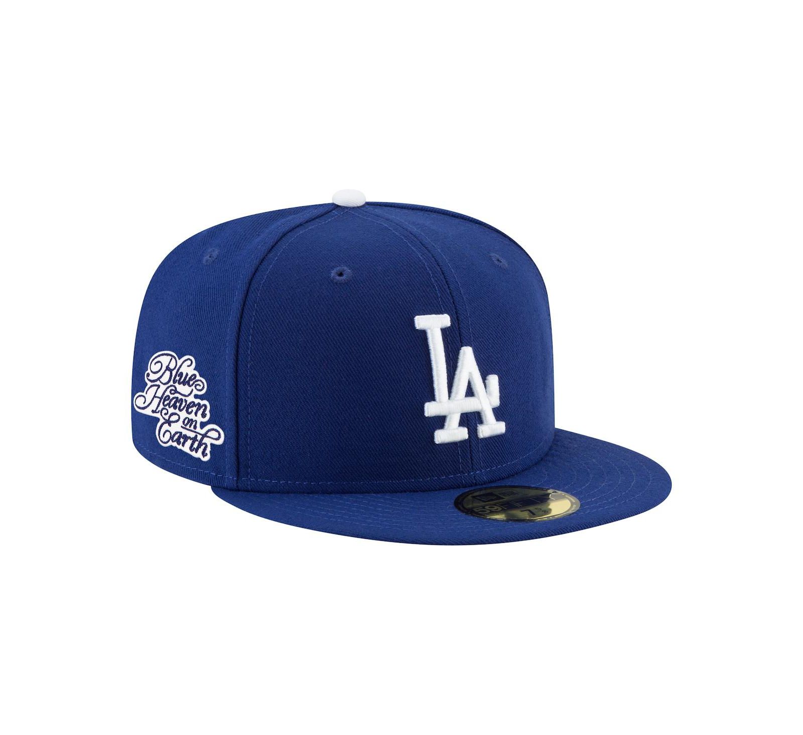 New Era Men's Royal Los Angeles Dodgers Blue Heaven On Earth Script Patch 59FIFTY Fitted Hat